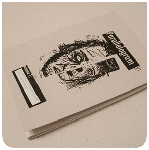 Parallelogram home page portfolio menu hover tile in colour.